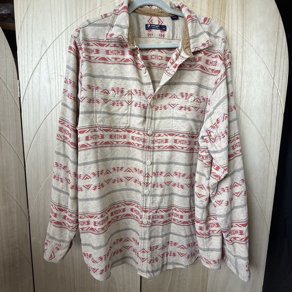 Cremieux Southwestern Aztec Patterned Woven Shirt Mens XL Rustic Cabin Core